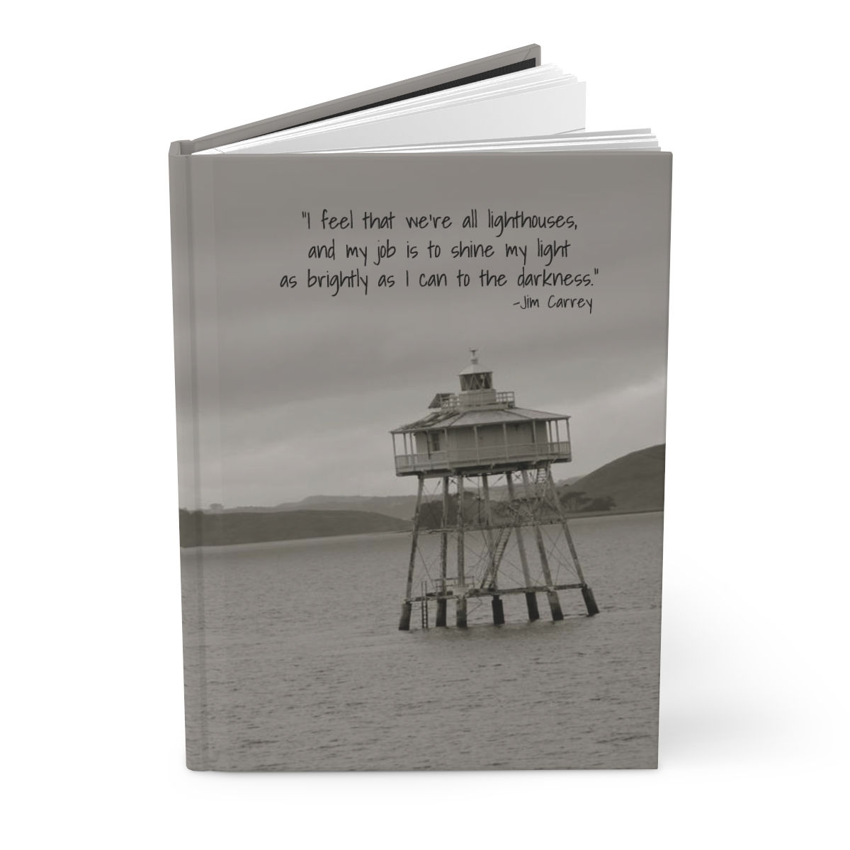 Rock Bean Lighthouse Hardcover Journal