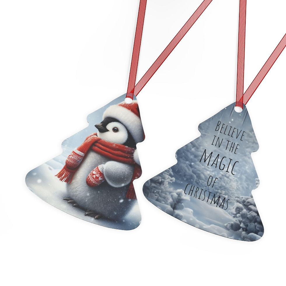 Magic of Christmas (Penguin) Tree & Bell Metal Ornaments