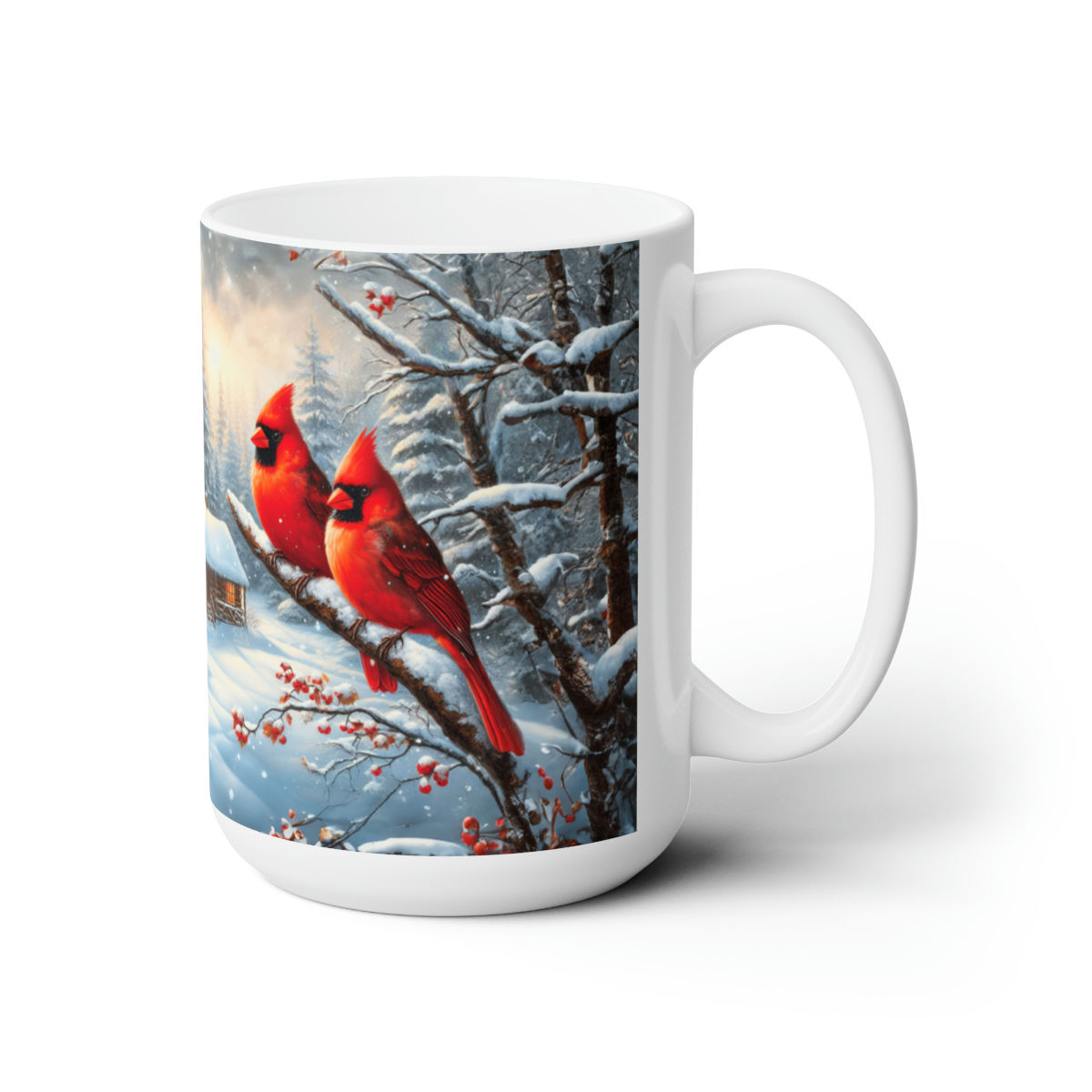 Red Cardinal Ceramic Mug 15oz