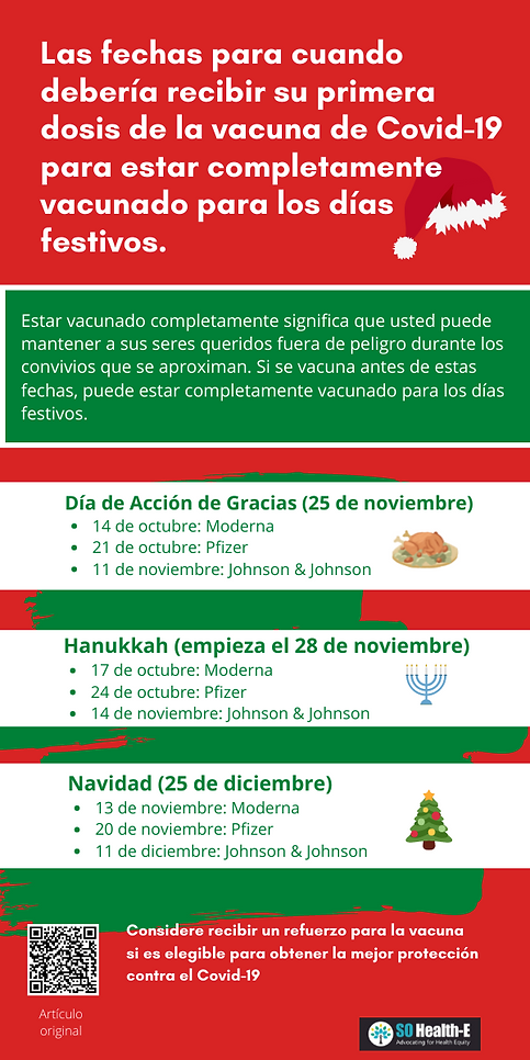 Dates to get vaccinations to be fully vaccinated for the holidays (2 x 5 in) (2 x 4.5 in)