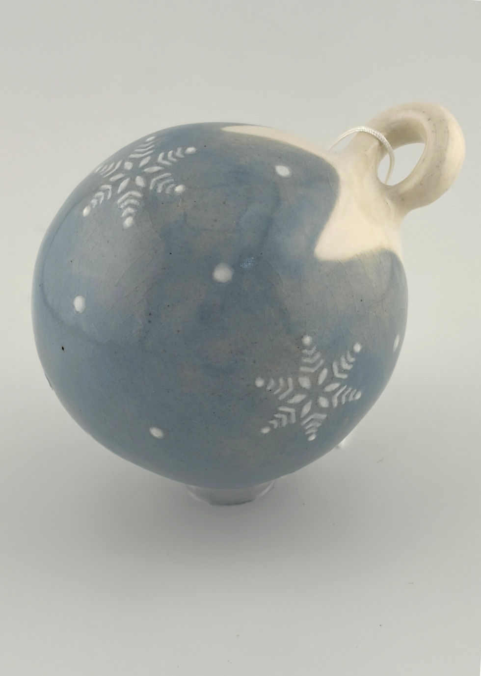 Thumbnail: Ornament - Snowflakes on Iceberg Blue