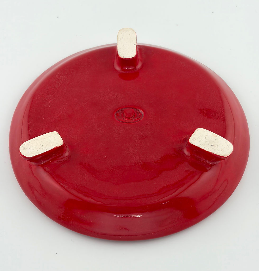 Thumbnail: White Snowflake on Red Trinket Dish