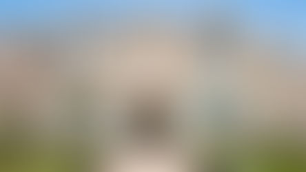 Front exterior of a beautifully designed custom home with creamy white brick, arched double wooden front doors, and manicured landscaping, representing Frazier Homes’ outside-in approach to creating cohesive and personalized custom builds.