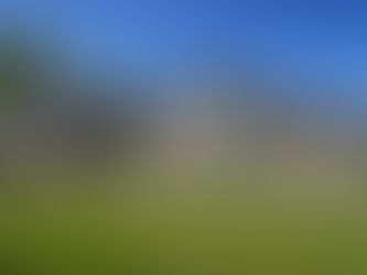 Elegant custom-built home by Frazier Homes featuring stone and brick exterior, black three-car garage doors, and beautifully landscaped front yard under a clear blue sky.