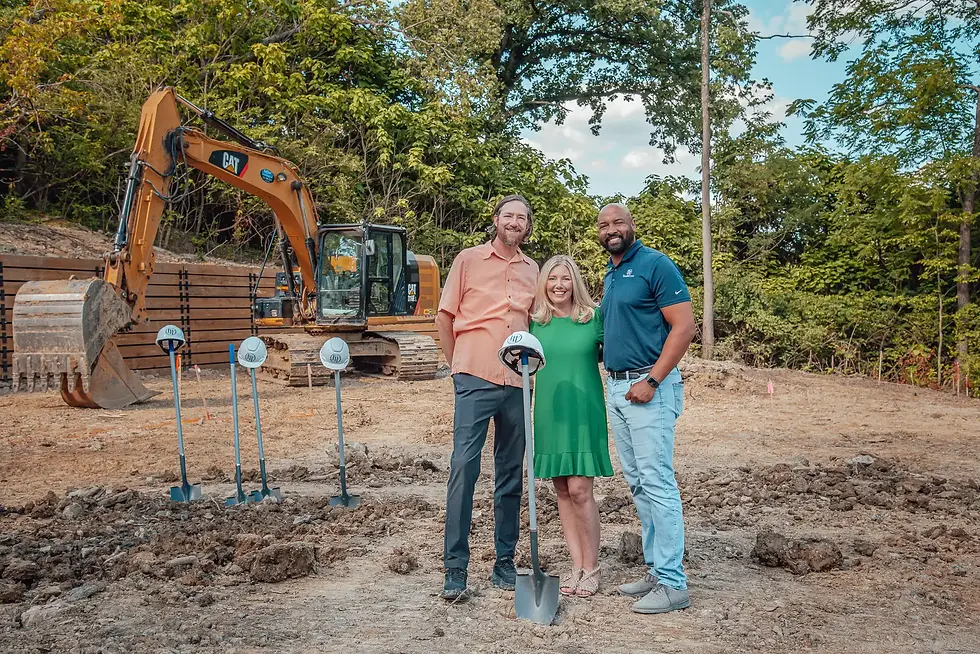 Groundbreaking ceremony for a custom Frazier Homes residence in Columbia Tusculum, marking the start of a thoughtfully designed luxury home build with the project team on site.