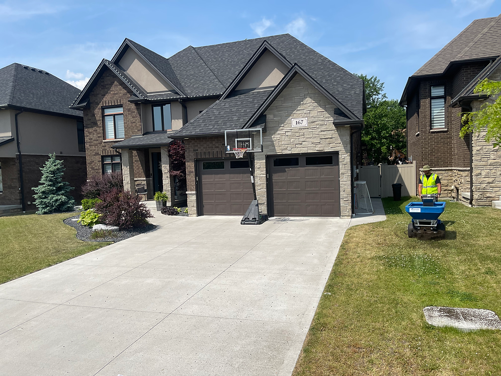 lawn maintenance and topdressing