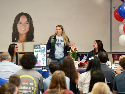 College Park Cheerleaders Celebrate Commitments to Cheer at the Collegiate Level