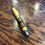 Thumbnail: Lite Wood Hand Carved Wood Pen with Green and Black Stripe