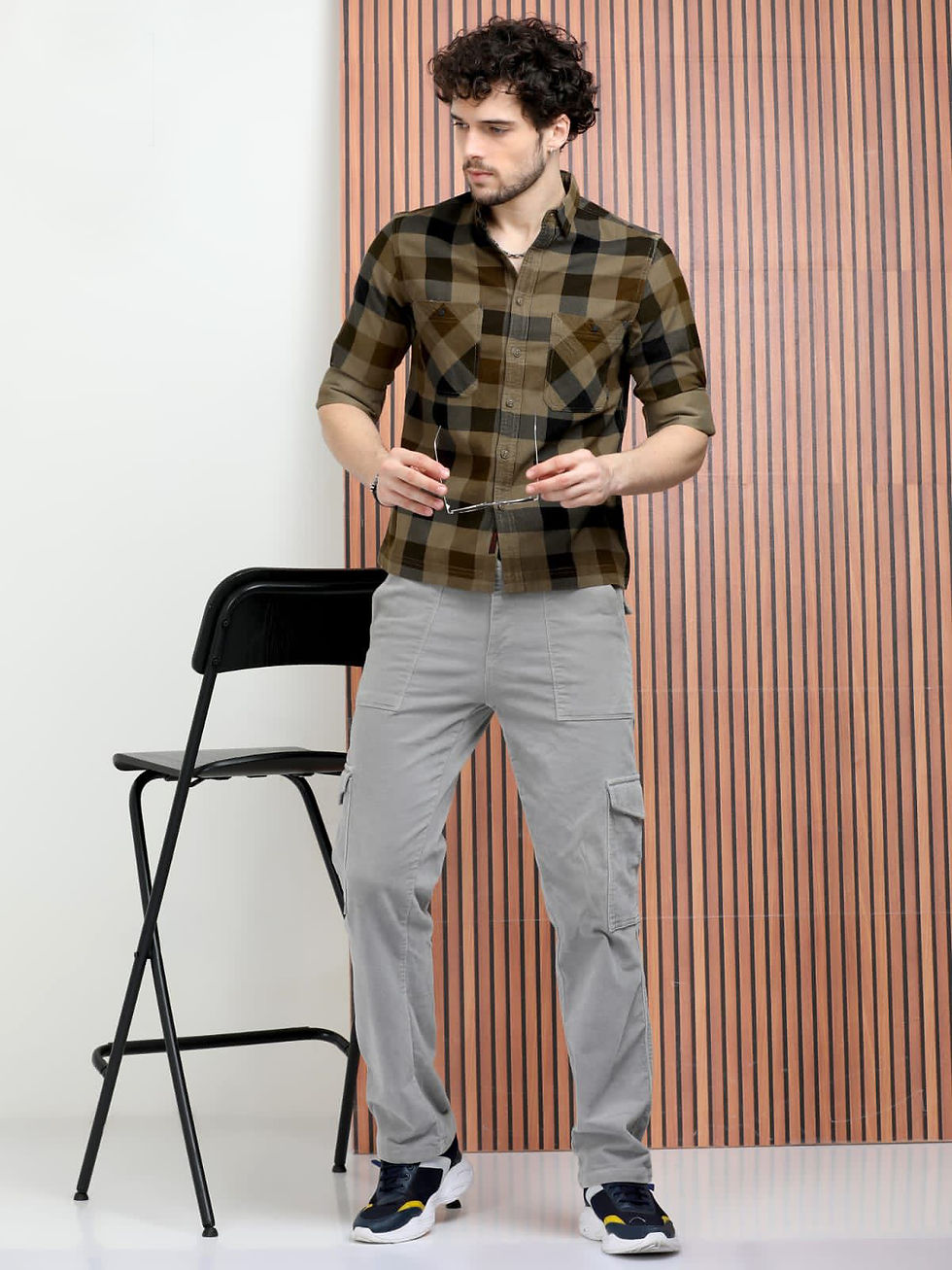 Thumbnail: Indigo Checks with Back Print