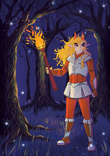 character with background