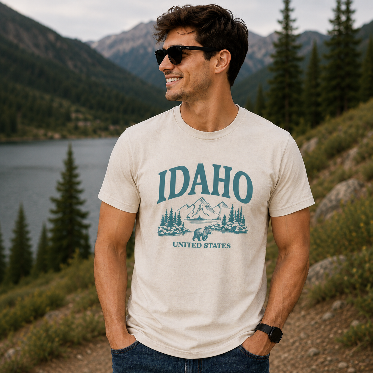 Idaho Wilderness Graphic T-Shirt – Vintage Mountain & Bear Tee