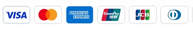 Logo of China Union Pay, Visa, Mastercard, Diners Club, JCB, American Express