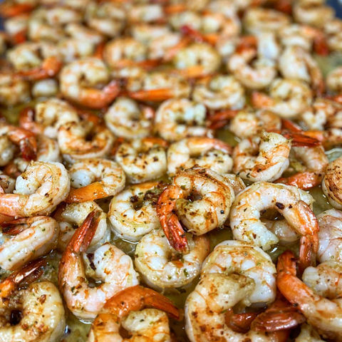 Cooked seasoned shrimp
