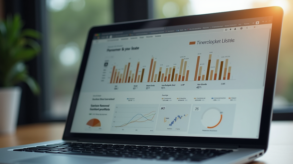 Close-up view of a real estate investment portfolio on a laptop screen