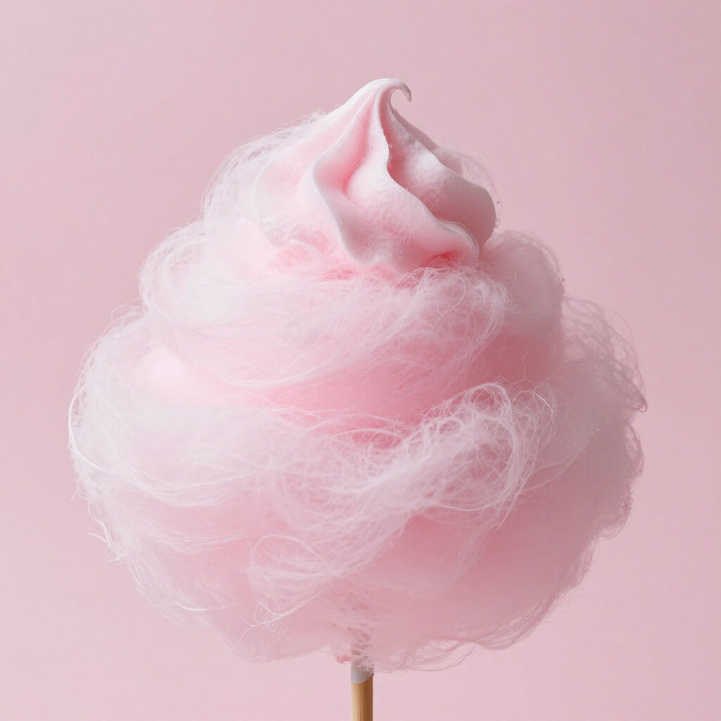 Pink Vanilla cotton candy in 32 oz container