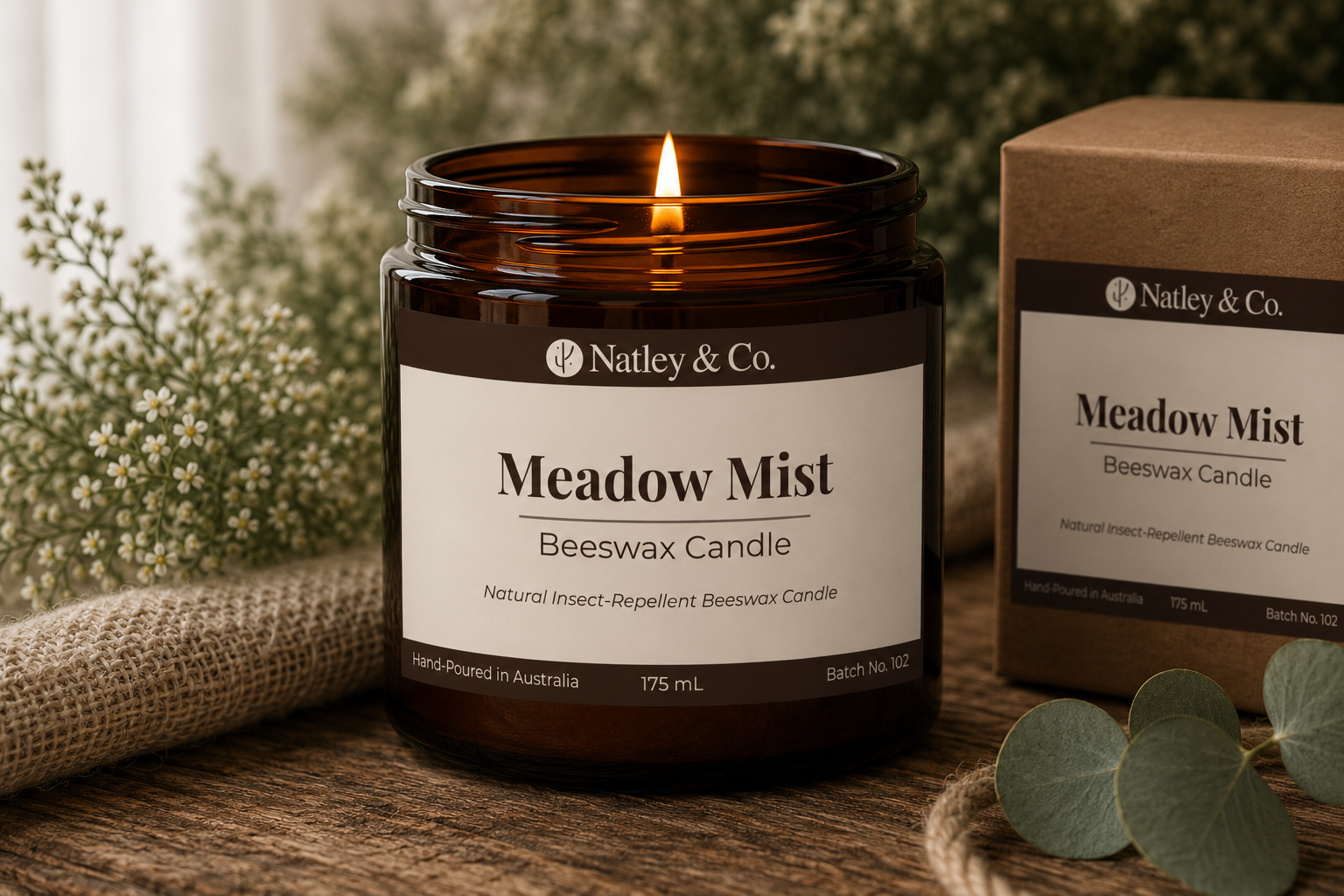 MeadowMist - Insect Repellent Beeswax Candle