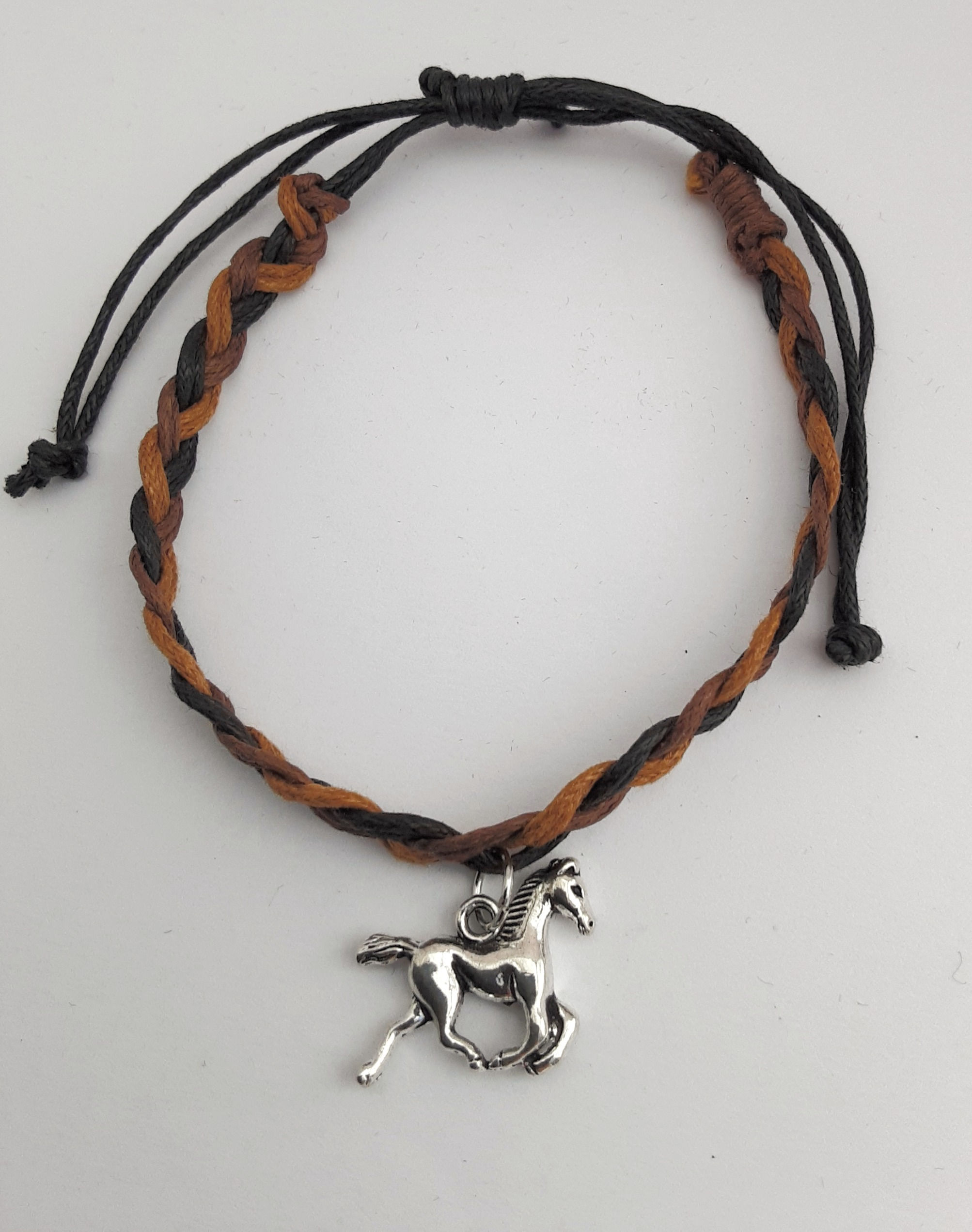 Bracelet cheval marron/noir  Réf : ChB004