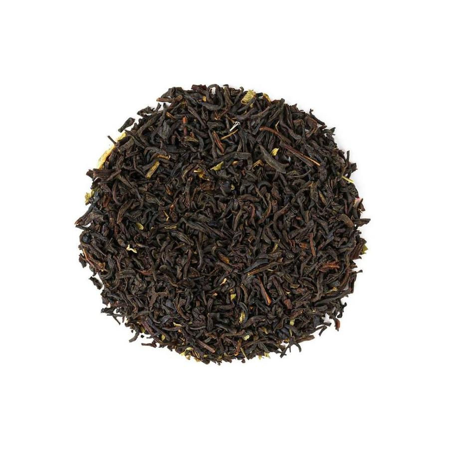 Розсипний чорний чай з шматочками ананаса та манго, ароматизований фруктовий купаж.