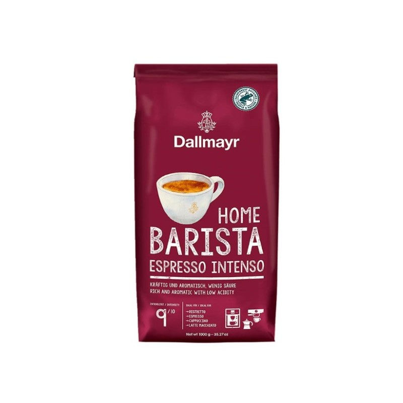 зернова кава Dallmayr Espresso Intenso 1 кг, темно-бордова упаковка, для еспресо, кавомашини