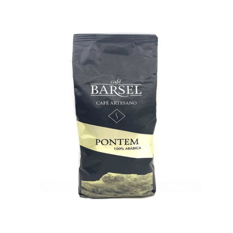 Упаковка кави в зернах Barsel Pontem, чорна з бежевою смугою, 1 кг, арабіка