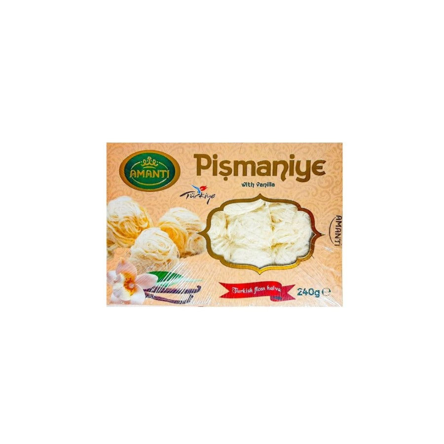Світла упаковка пішманіє ваніль Amanti 240 г, турецький десерт з ниткоподібної халви.