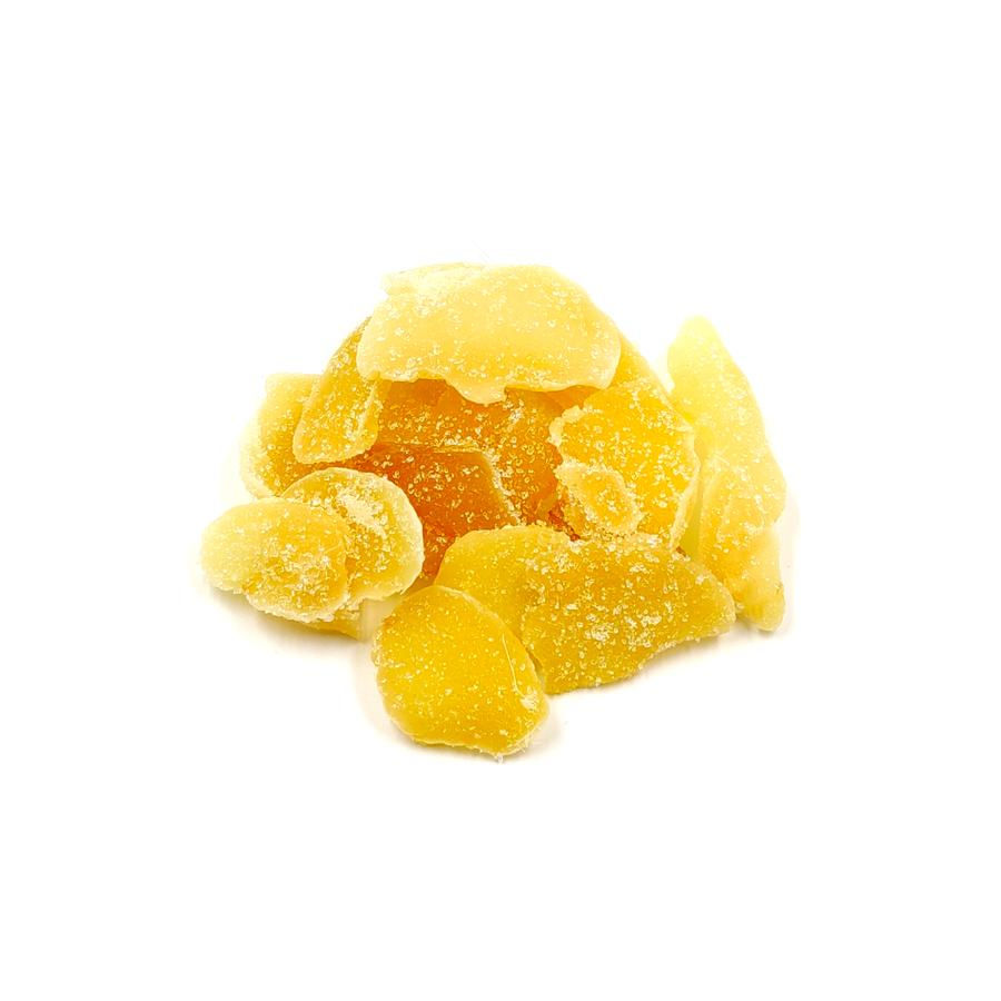 Кристалізований імбир натуральний у скибках, світло-жовтий, без упаковки, сушений, для чаю і перекусів