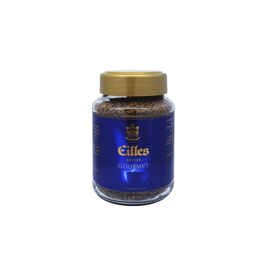 Скляна банка розчинної кави Eilles Cafe Gourmet 100г, синьо золота етикетка, преміум-класу,