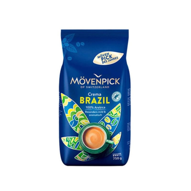зернова кава Movenpick Crema Brazil 750 г, синя упаковка, 100% арабіка, для кавомашини