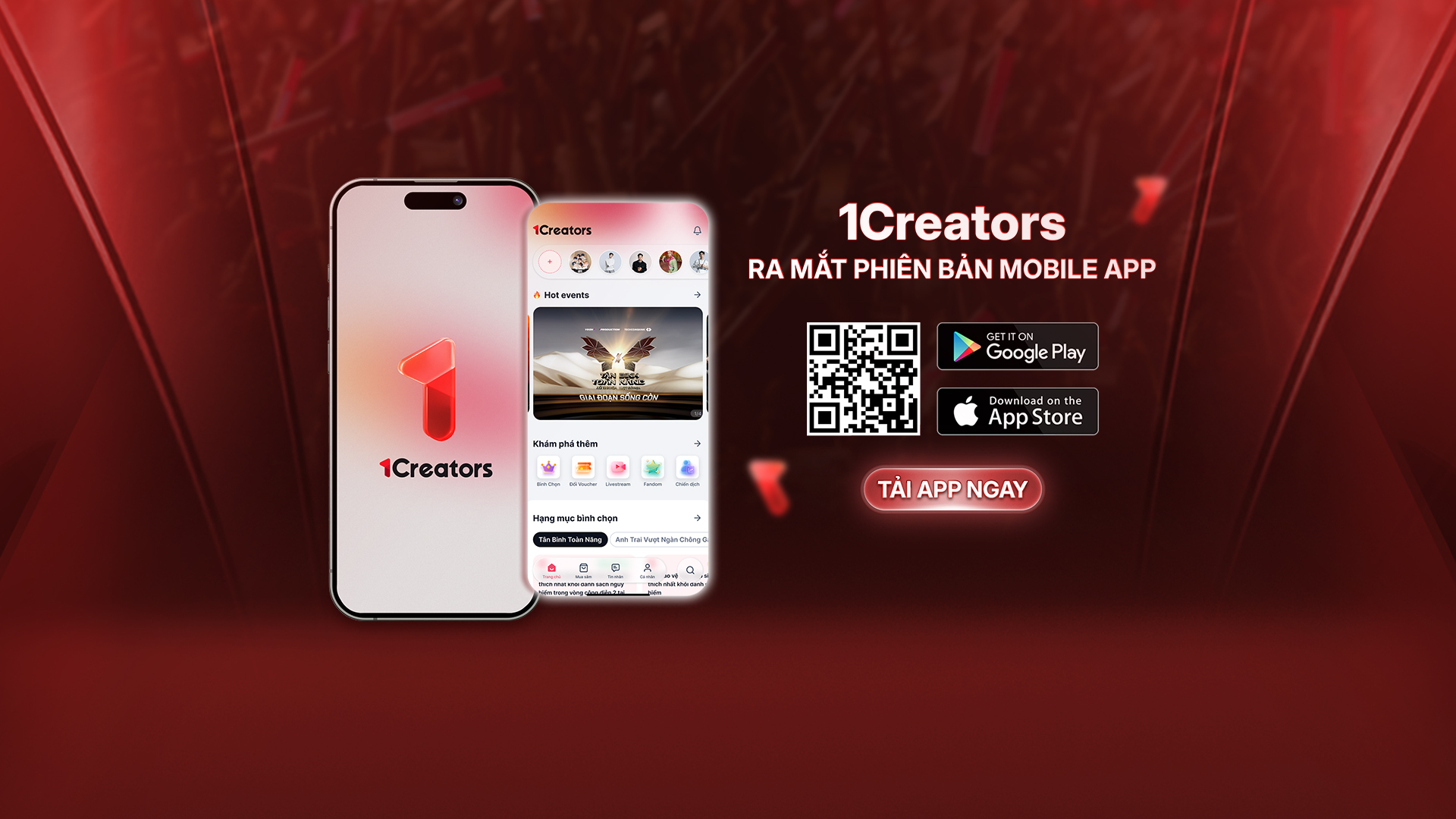 1CREATORS CHÍNH THỨC RA MẮT PHIÊN BẢN MOBILE APP