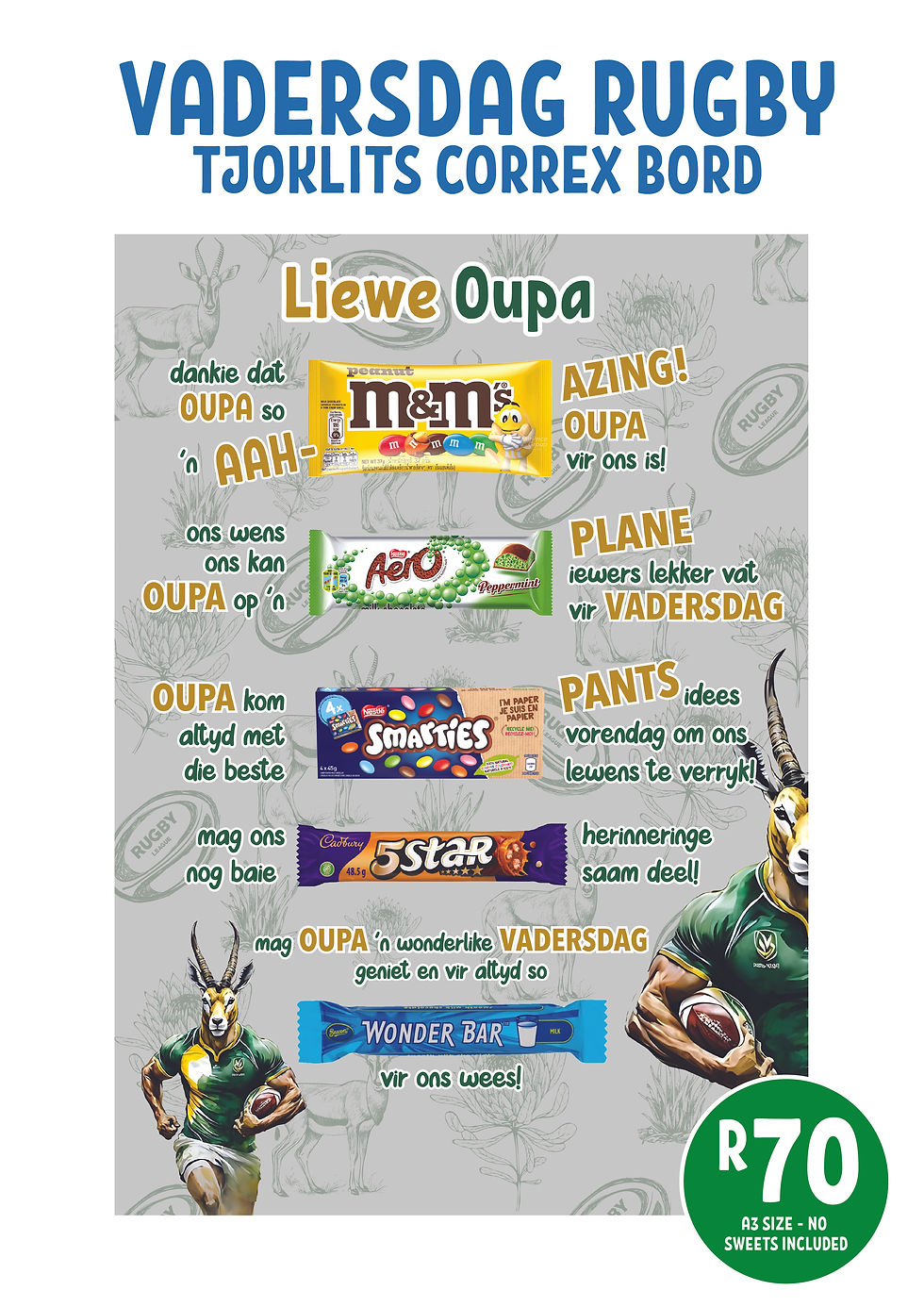 Thumbnail: Rugby Chocolate Correx sign A3