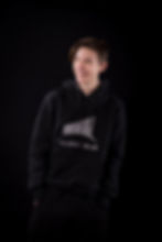 black hoodie front view