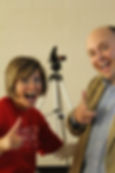 Lisa and Anton pointing
