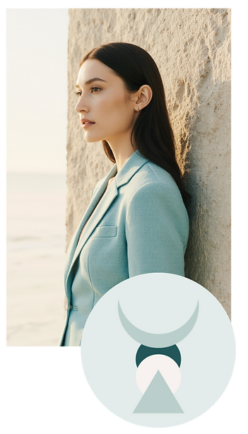 Frau mit tuerkisem Blazer vor Steinmauer mit Freiheit Logo.png