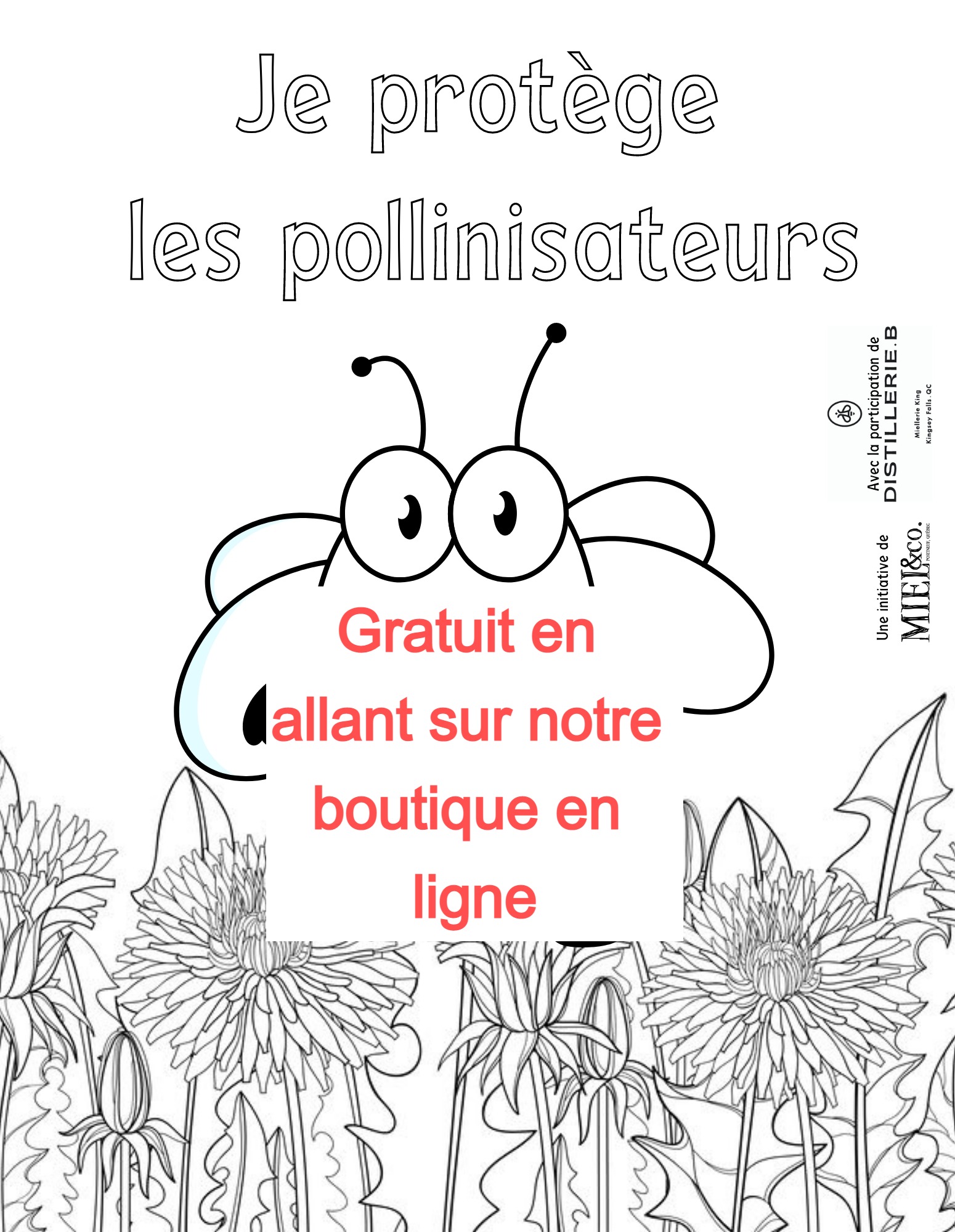 Dessin gratuit "Je protège les pollinisateurs"