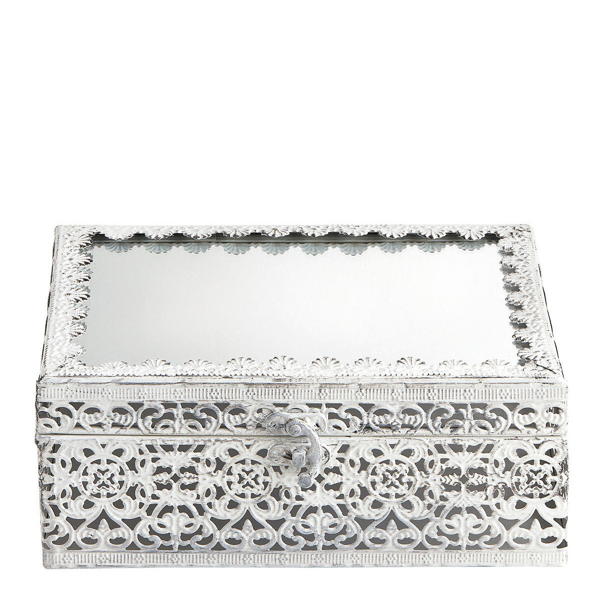 JOYERO RECTANGULAR DE METAL BLANQUEADO, - Mathilde M