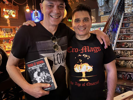 signing books in the bar