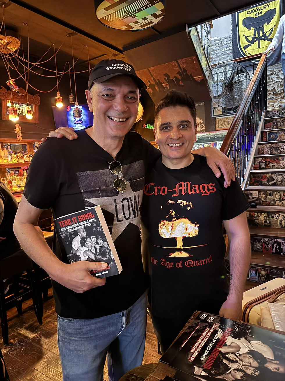 signing books in the bar
