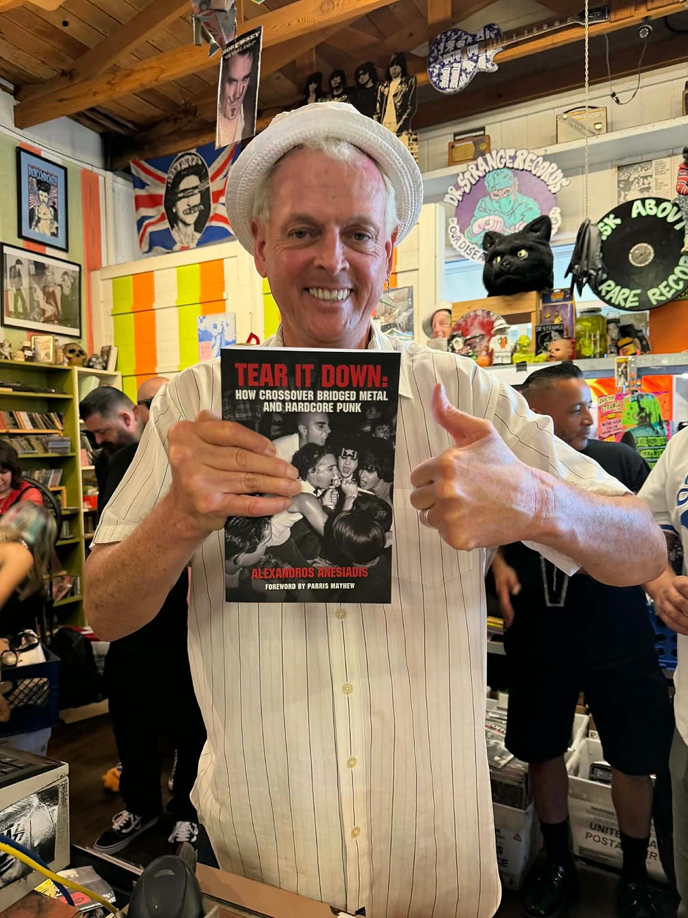 Dr. Strange Records owner, Bill ‘Doc’ Plaster, who grabbed a few copies from Scott Wilkins (Infamous Stiffs and Verbal Abuse) for his shop in California!