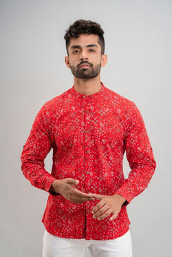 KESARIYA HANDPRINTED KURTA