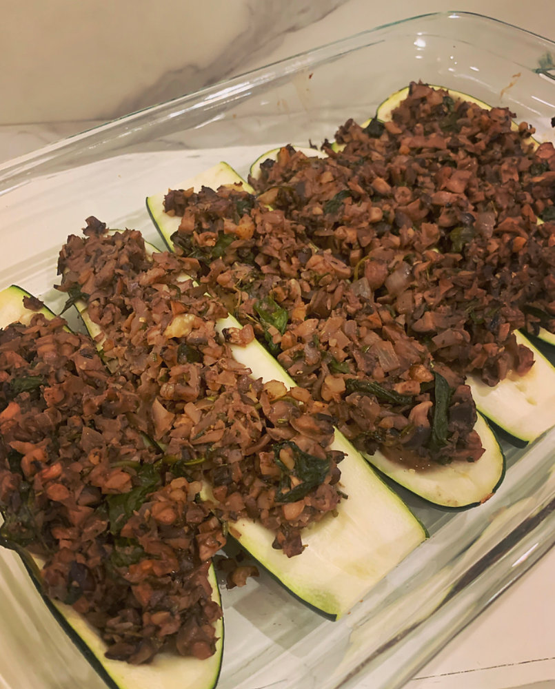 Mixed Mushroom Stuffed Zucchini Boats (V & GF)