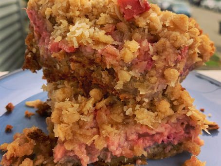 Seasonal Strawberry Rhubarb Bars