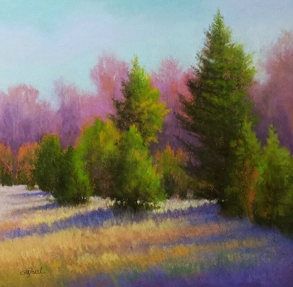 Forest Meadow in Soft Pastels