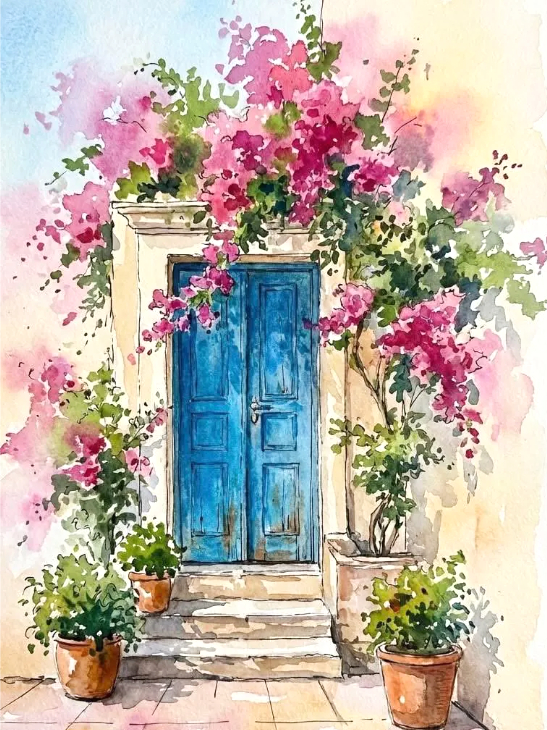 Paint a Blooming Blue Door