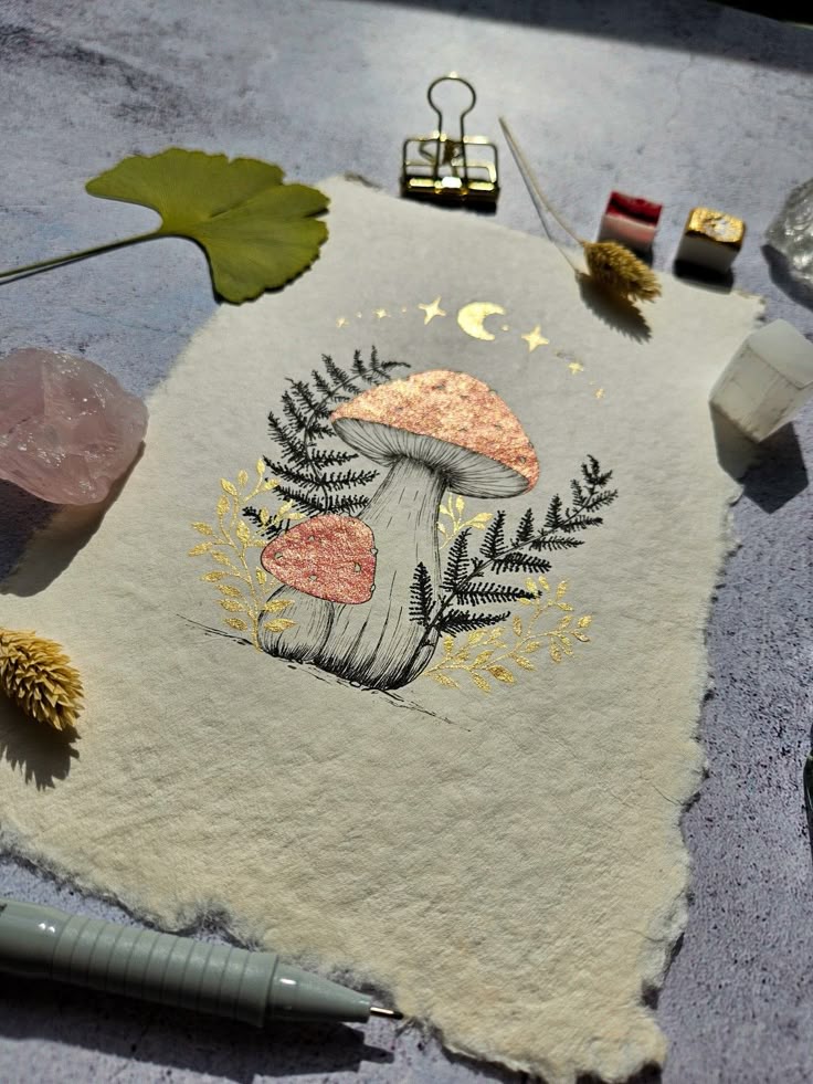 Watercolor with Gold Foiling
