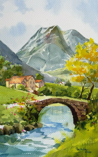 Paint a Serene Countryside Landscape