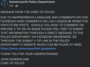 Somersworth Police Disable Facebook Comments; Direct Tip Channels Remain Open