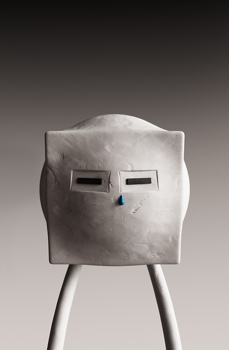 Children’s book illustration of a small character with a simple face in a minimal storytelling style