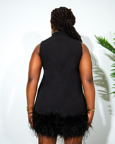 Bella Mini Feather Dress in Black Bella Mini Feather Dress in Black
