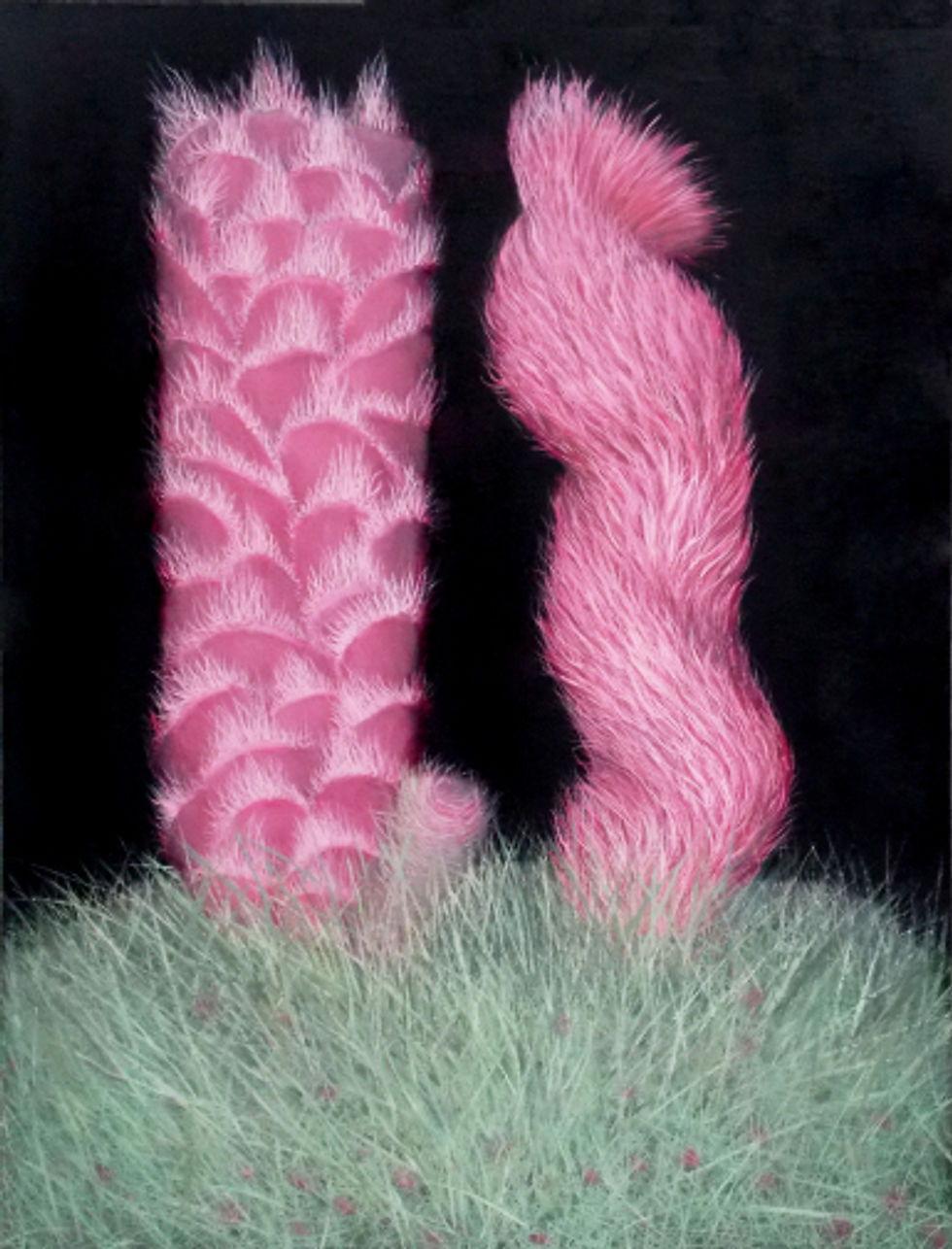Flirt 2, oil on canvas, sparkling finish, 40x30 cm, 2017