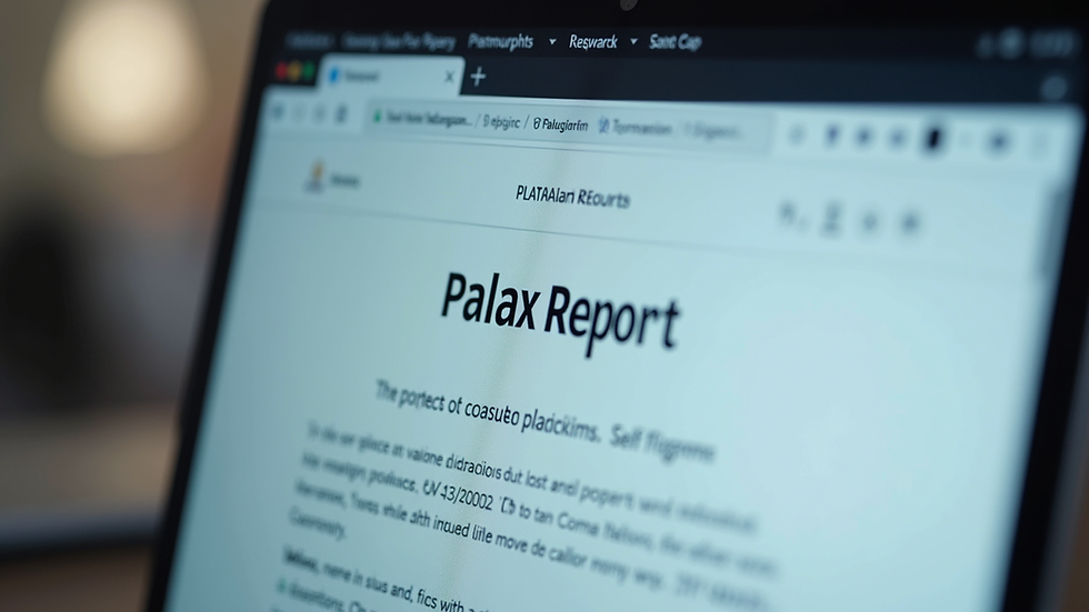 Close-up view of a plagiarism report on a computer screen